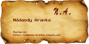 Nádasdy Aranka névjegykártya