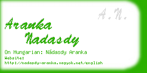 aranka nadasdy business card